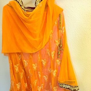 Beautiful Indian Styled Orange Lehenga